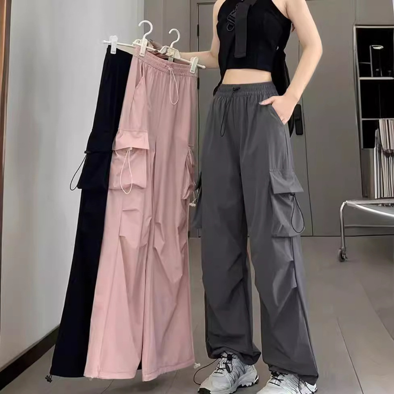 Spring and Summer Thin Workwear Pants for Women, Elastic Waist, Drapey, Casual, Slimming, Super Stylish, Plus Size, Quick-Dry Long Pants