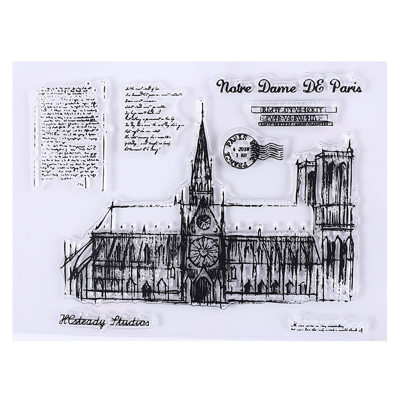 Silicone transparente sello retro icono de oficina sello diario DIY álbum de fotos tarjetas decoración material de cuentas al por mayor