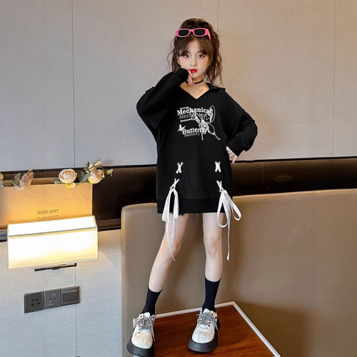 Women's Casual Sweatshirt 2025 Spring and Autumn New Korean Style Stylish Hooded Sweatshirt for Older Children Loose T-Shirt Fashion Top