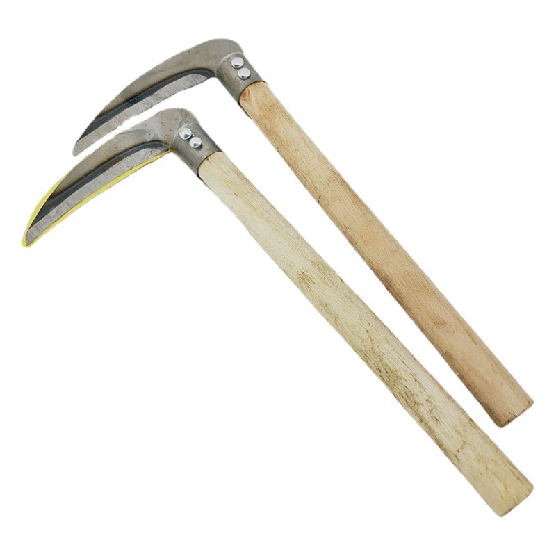 Сельскохозяйственный нож с деревянной ручкой, изогнутый нож для резки травы и уборки урожая (пшеницы), садовый инструмент, оптом 2 юаня