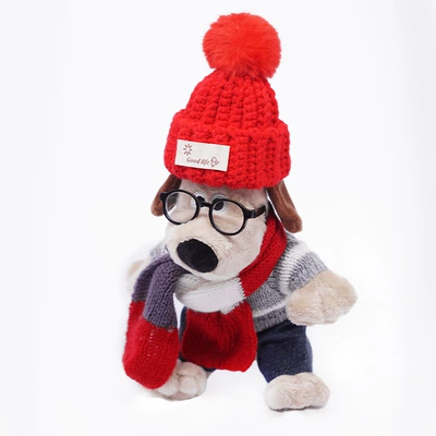 Cartoon Haver Big Dog Vice | Car ornaments - gray-and-white-sweater-leader-dog-red-hat
