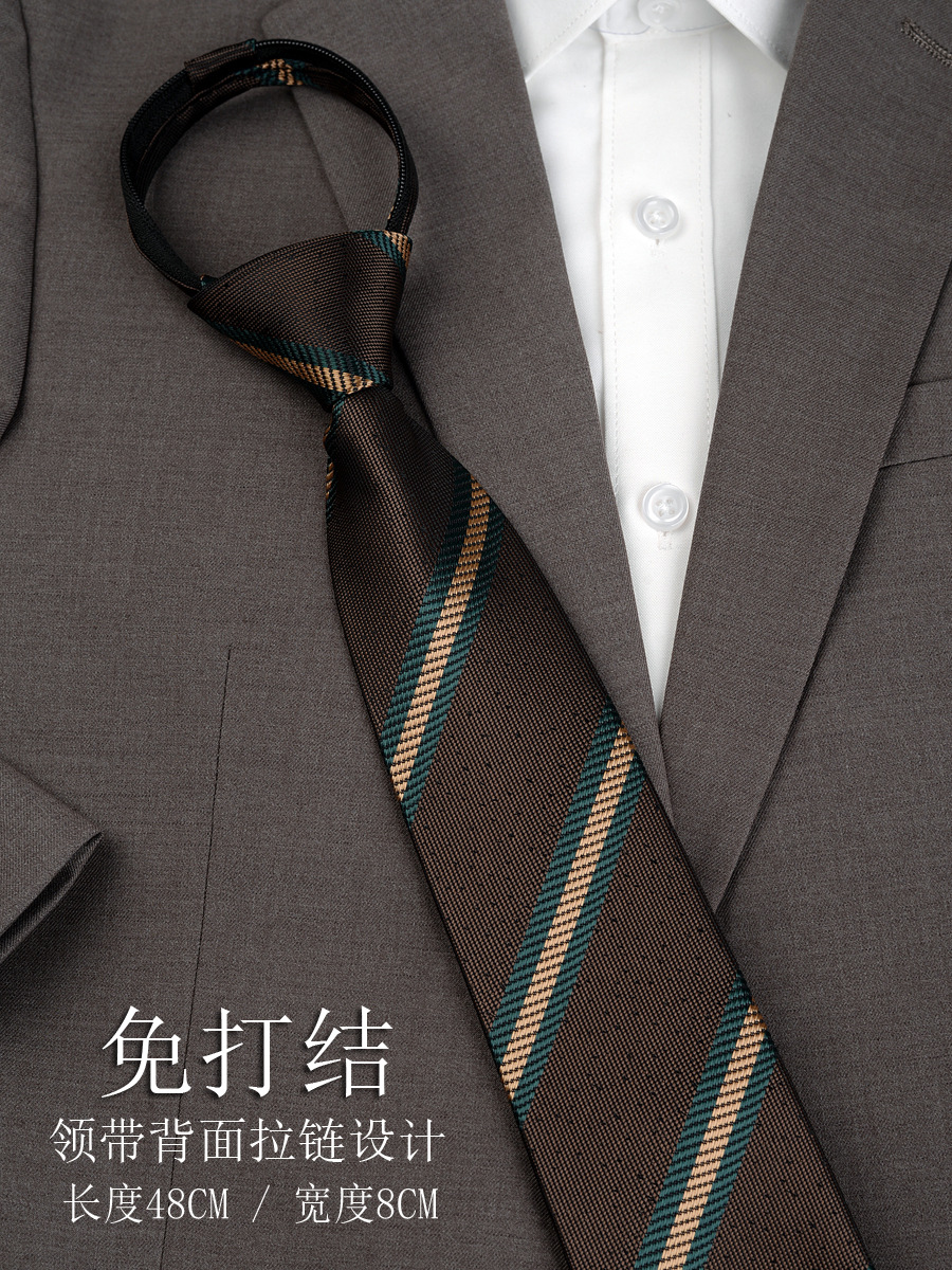 メーカーの国境を越えたメンズフォーマルウェアハイエンドレトロブラックとグレーのネクタイビジネスカジュアルジッパープロの仕事用手作り