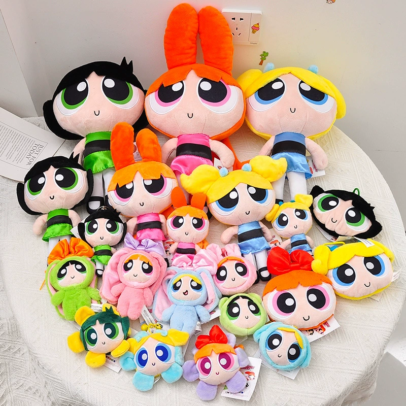 Аутентичная мягкая игрушка для девочек Powerpuff, кукла-пузырь, милая тряпичная кукла для девочек, милая мультяшная кукла с подвеской
