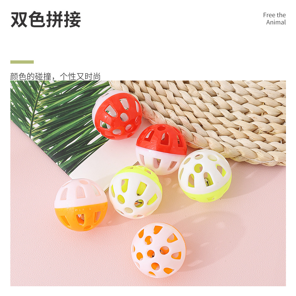 Bell Ball Cat sonido juguete gato Bola de juguete auto-Hola movimiento de alivio tapado colorido hueco divertido gato suministros para mascotas