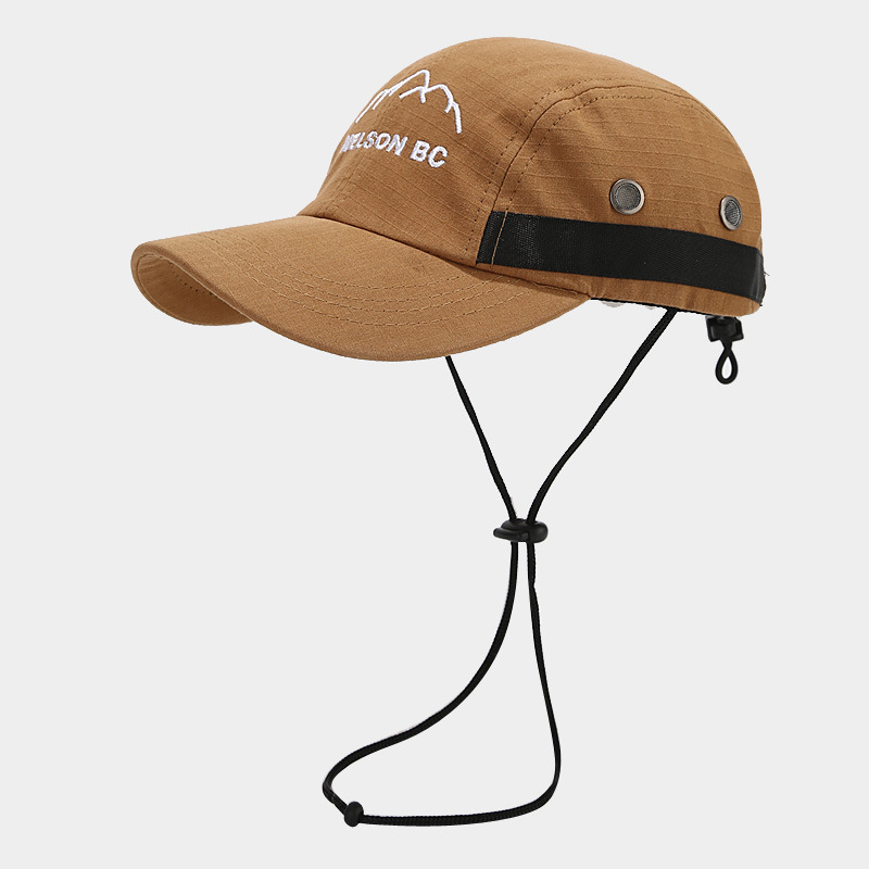 Gorra de béisbol de secado rápido con bordado de letras de montaña, nueva moda 2025, transpirable con correa cortavientos, para mujer y hombre, ideal para ciclismo.