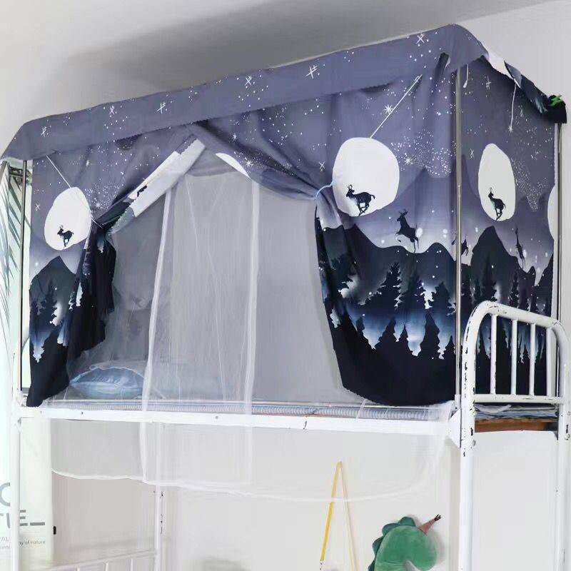 Dormitorio cortina de cama opacas mosquitera dormitorio de estudiantes integrado litera superior litera superior e inferior cama alta cortina cubierta cama individual