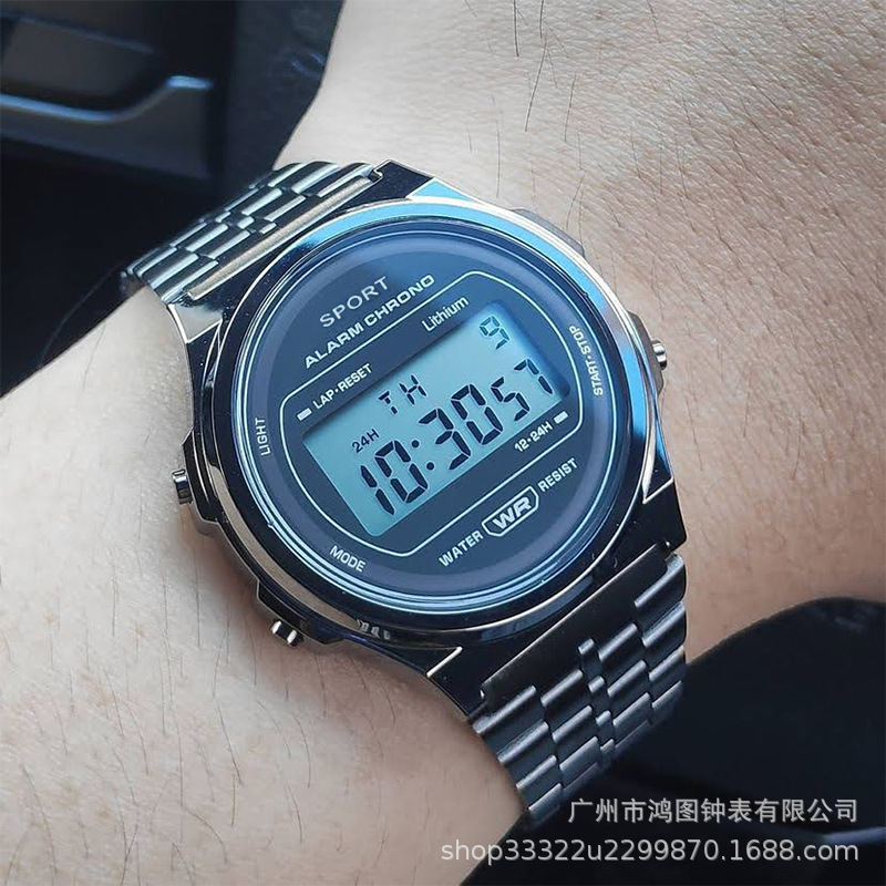 Comercio exterior caliente LED reloj electrónico WR F91W correa de acero A159 nueva Ronda reloj de moda multifuncional reloj electrónico