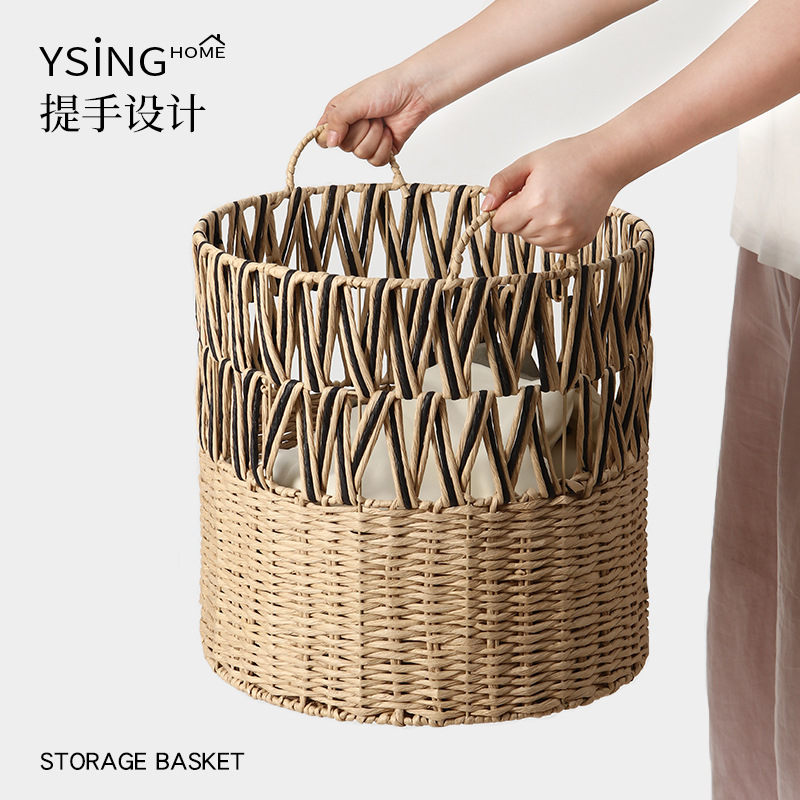 Cesta de ropa sucia doméstica de alto valor visual de lujo ligero cesto de almacenamiento de ropa sucia baño gran capacidad de lavandería cesto de ropa sucia
