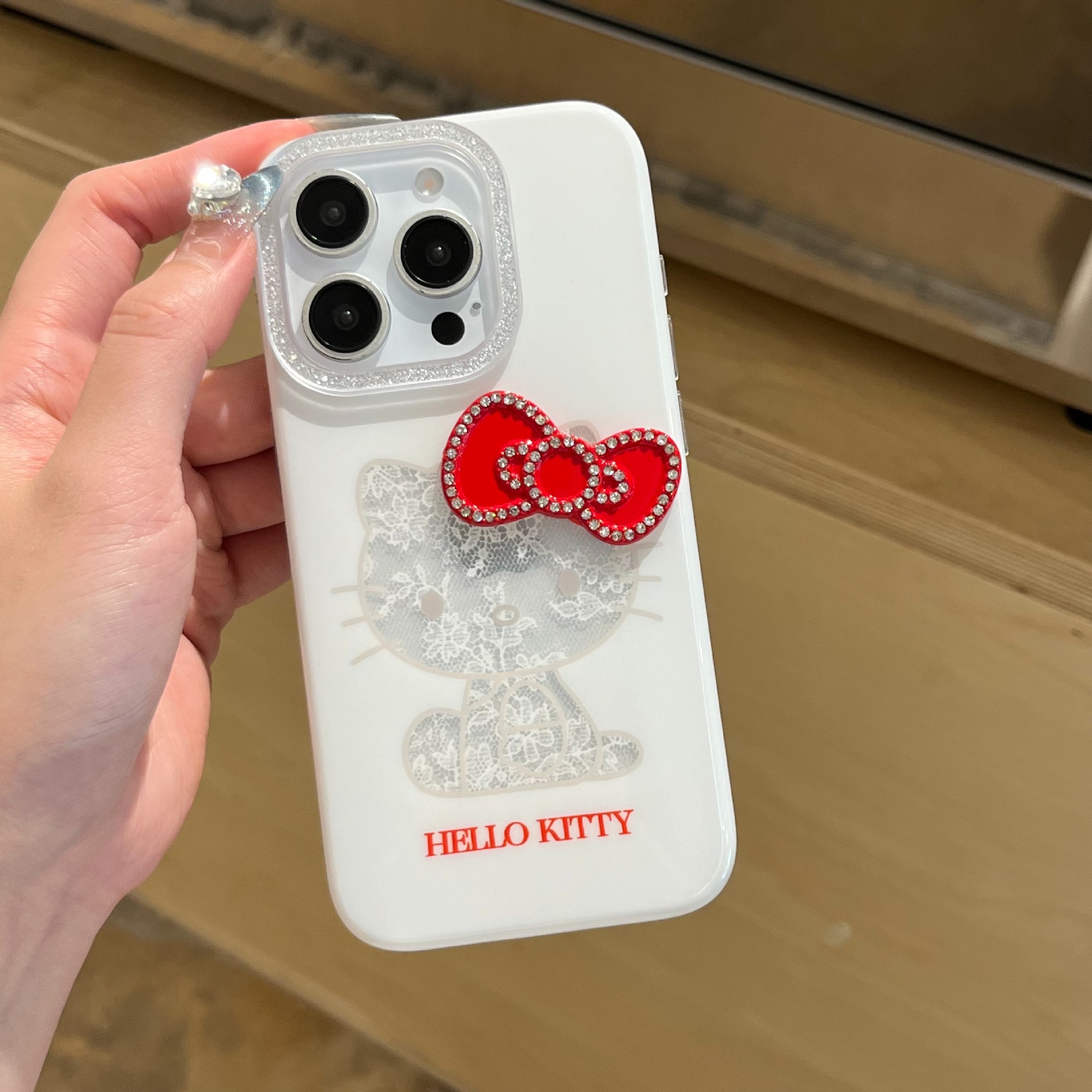 Girl Heart ins Encaje Bowkt Kt Aplicable iPhone16ProMax/15 Funda para teléfono Apple 14 Nuevo 13