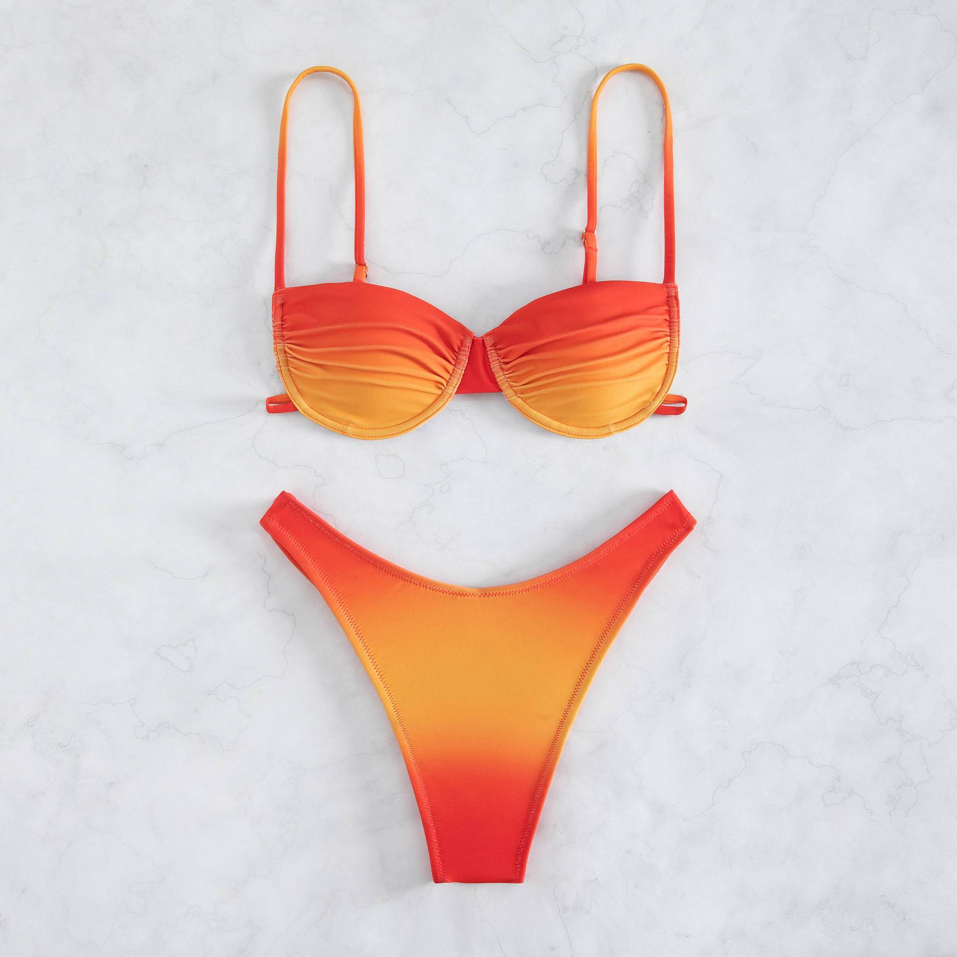 Gradient Two Piece Bikini Set For Women European American Style_voghion.com