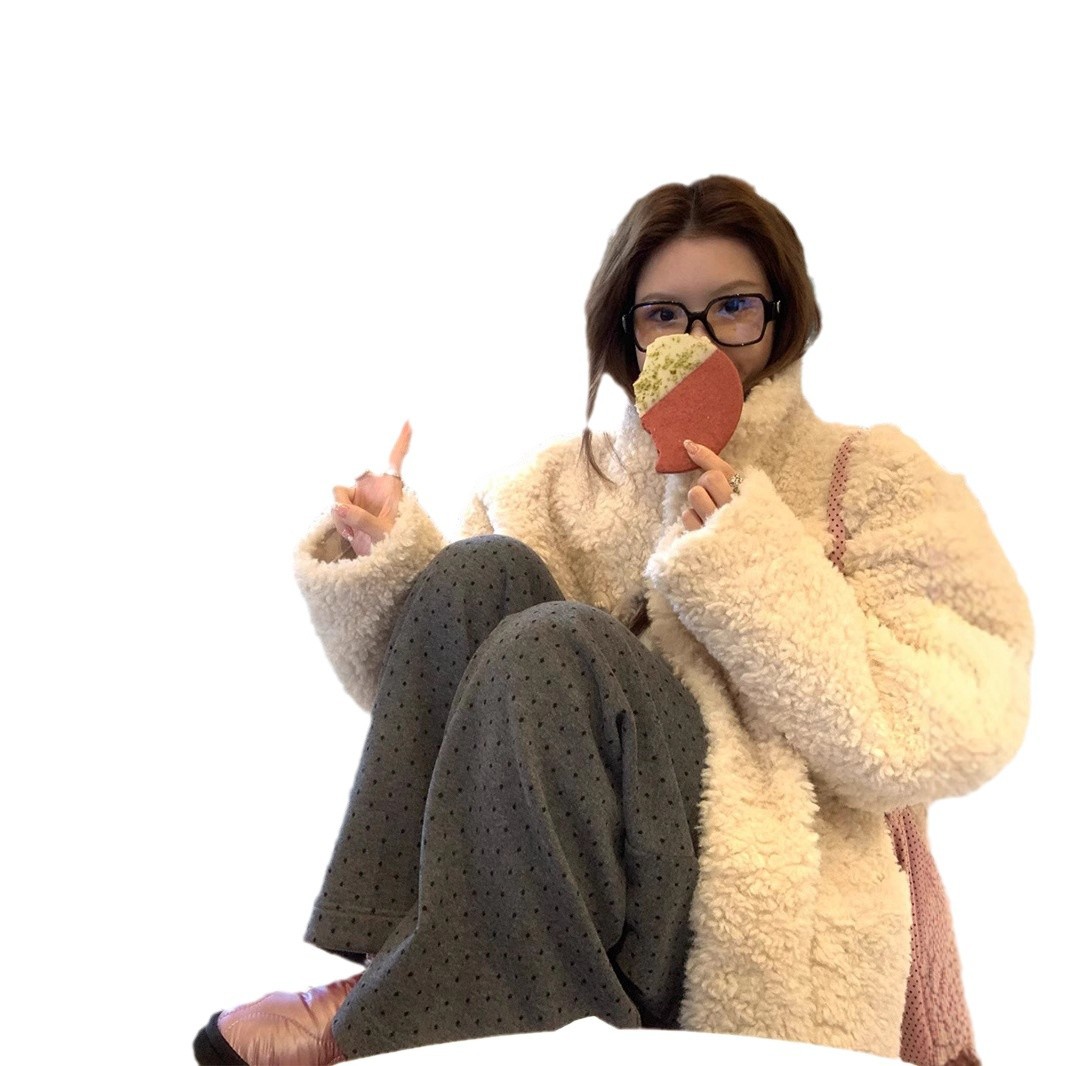HEYGIRL HEIGE 홈스테드 여자 바나나 바지 한국 스타일 게으른 캐주얼 와이드 레그 팬츠 여자 겨울 올 매치 통근 바지