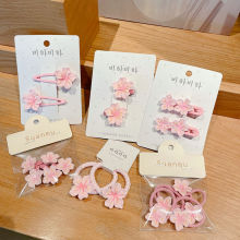 温柔樱花奶油粉色花朵少女发夹BB甜美刘海侧边头饰发卡日系发饰