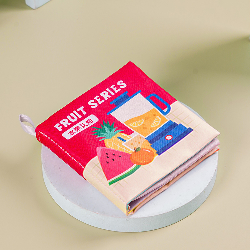 Libro de tela bilingüe para bebés, libro de tela tridimensional de educación temprana para bebés de 0 - 1 años de edad puede roer juguetes de rompecabezas