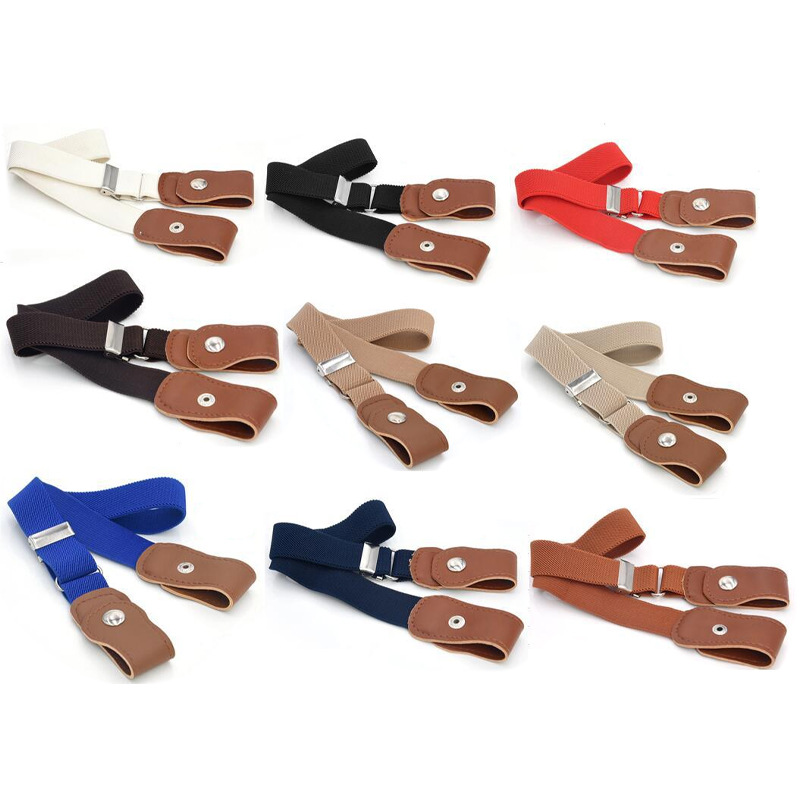 Suministro transfronterizo cinturón para niños y niñas banda elástica monocromo pantalones cinturón longitud ajustable en stock