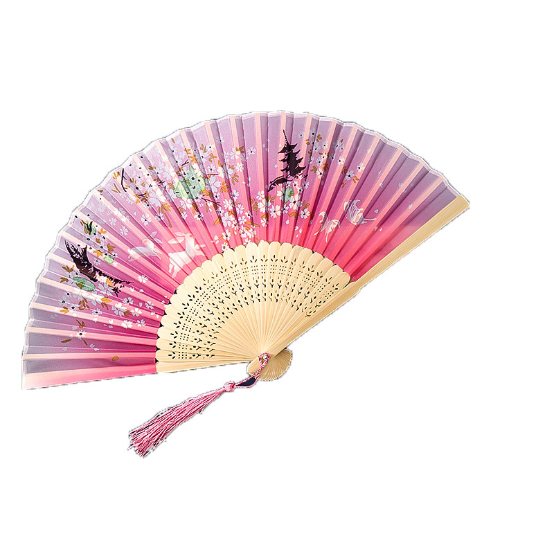 Ventilador de estilo antiguo, abanico plegable, estilo chino, Hanfu, cheongsam femenino, baile, niños, estudiantes, abanico plegable portátil de verano