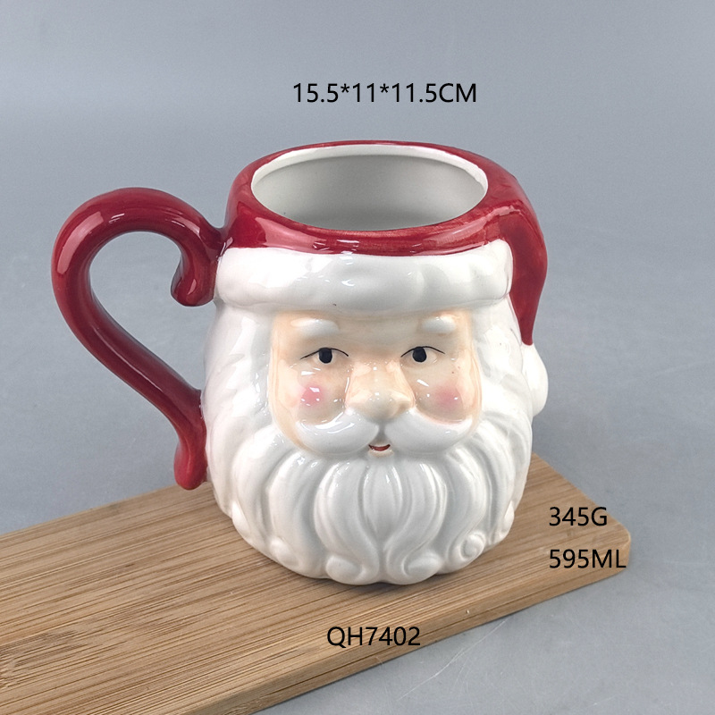 Navidad creativa transfronteriza atmósfera cerámica de oro tazas de Santa Claus tazas de Navidad artesanías cerámicas