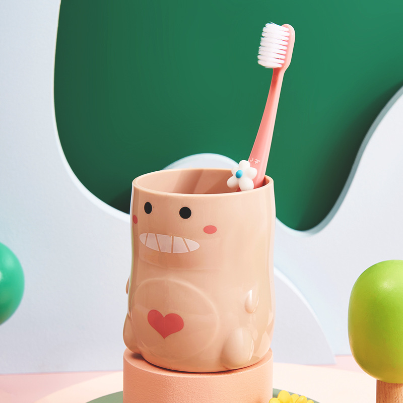 Creative Toothbrushing Cup Fresh Cartoon Children's Companion Couple Sharing Shark Theme Mouthwash Cup_voghion.com