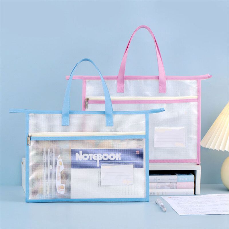 Foreign Trade Double-Layer Tote Bag A3 Book Bag Large Capacity Eva Mesh Art Bag A3 Stereo Storage Bag Zipper Style