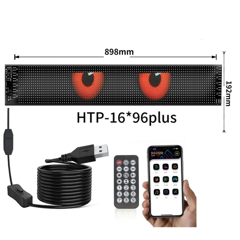 Nuevos productos de pantalla blanda de automóvil usb de automóvil pantalla de publicidad flexible LEDAPP pantalla inteligente Bluetooth ventana de ventana pantalla a color completo