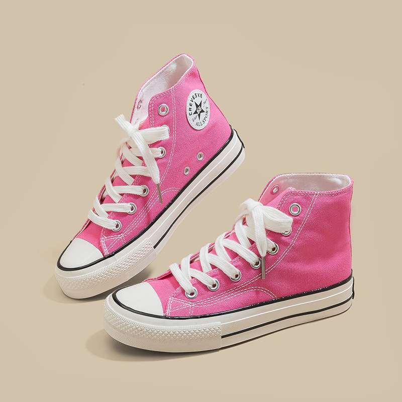 Retro clásico de la década de 1970 tres veces vulcanizado aceite brillante zapatos de lona de alto perfil para hombres y mujeres parejas de zapatos de skate de estudiantes versátiles