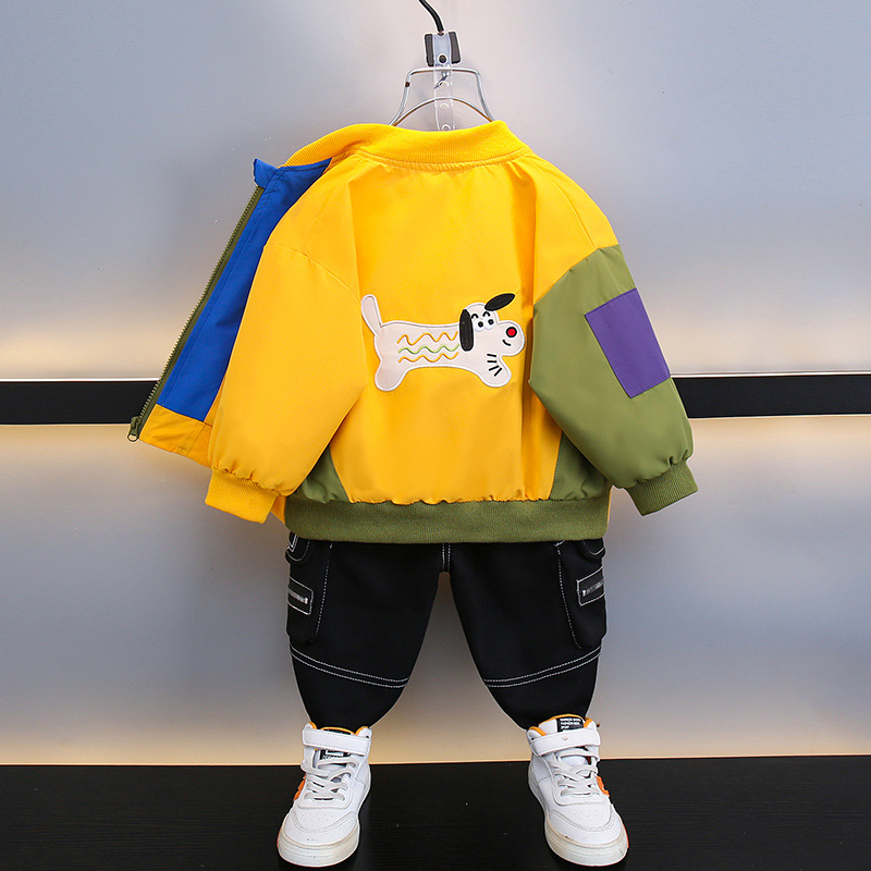 7707 ropa para niños pequeños y medianos nueva chaqueta de primavera y otoño para niños, ropa de béisbol, ropa de bebé de estilo occidental, chaqueta para niños afuera