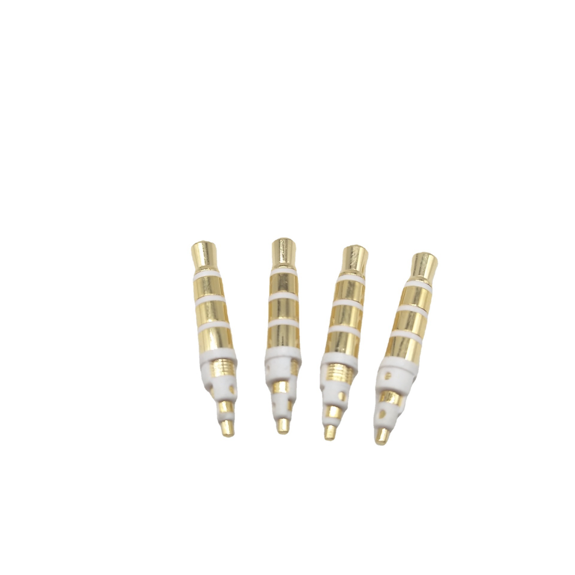 DC3.5四极插头 DC3.5四极白胶无盘镀金冲盘 音视频插头 耳机插针