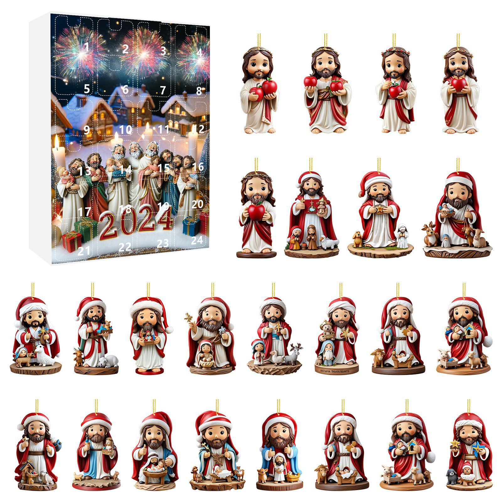 Christmas Calendar Blind Box Christmas Countdown Calendar Holiday Pendant Christmas Blind Box Wholesale_voghion.com