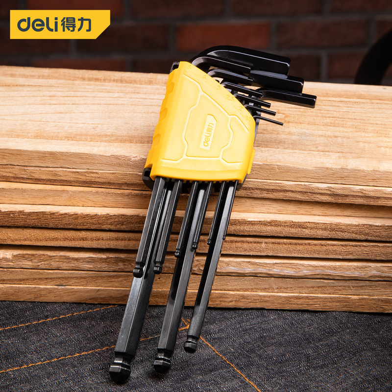 得力工具DL232209H内六角9件套内六角扳手套装内六角螺丝刀