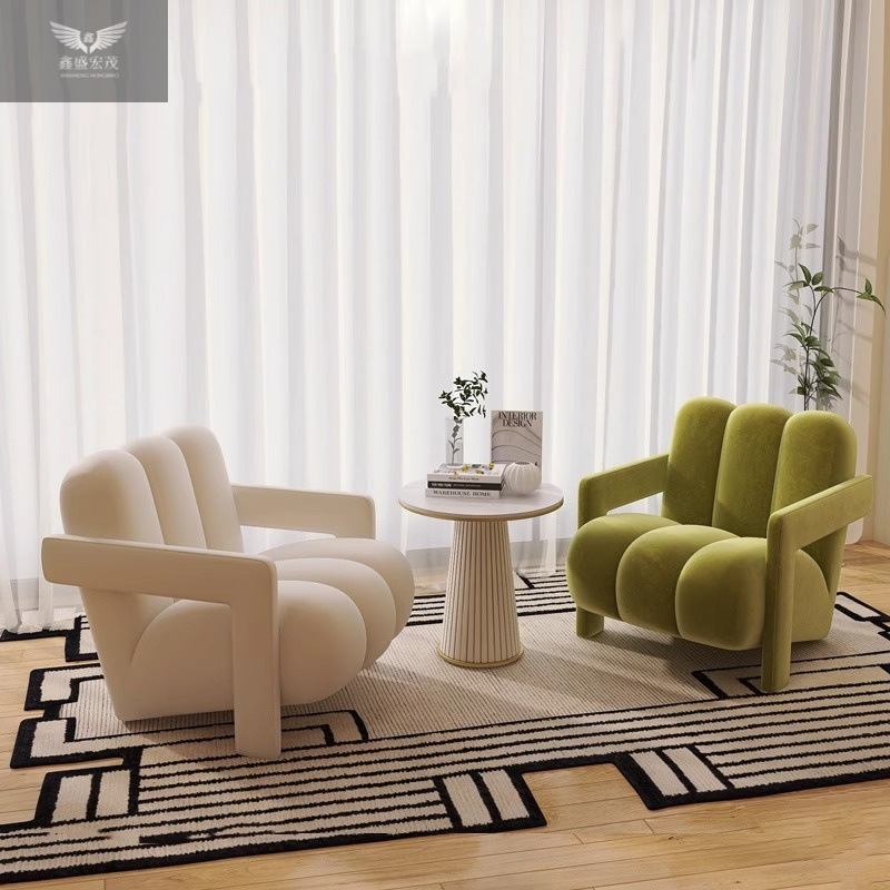 Sala de estar perezosa sofá de balcón simple sala de recepción moderna silla de aire crema diseñador de alta calidad