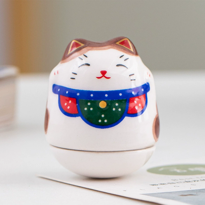 [文创zakka日式杂货 招财猫不倒翁猫咪猫 可爱日式 陶瓷家居摆件]