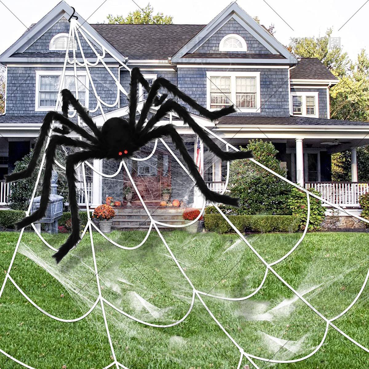 Inventario transfronterizo de Halloween tela de araña simulación de tela de triángulo de tela de peluche supergrande fantasma de la araña props decorativos interiores y exteriores