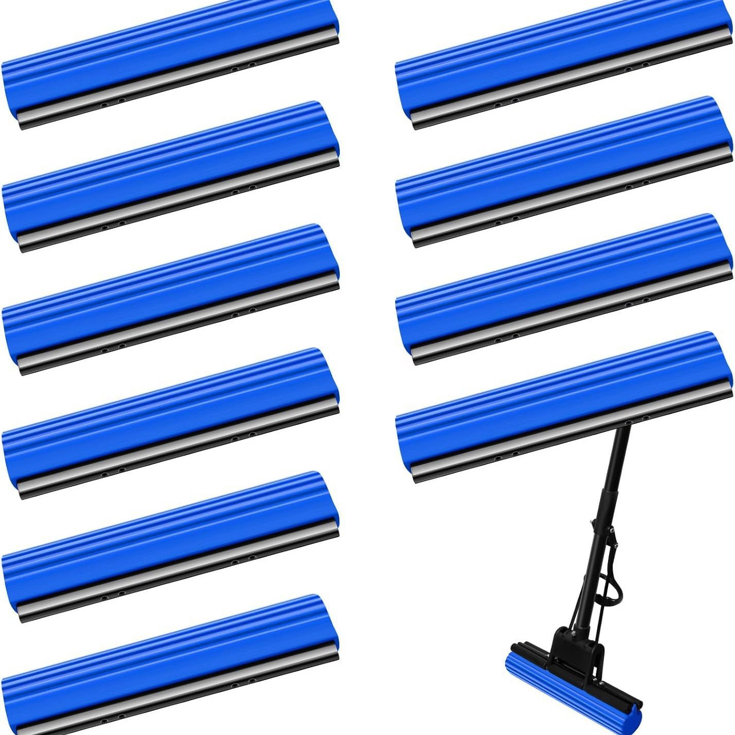 批发外贸拖把头吸水胶棉滚轮式拖布头干棉替换装家用胶棉通用27CM