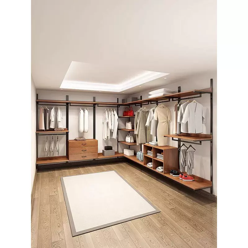 定制感衣柜衣帽间置物架服装店悬挂金属衣架卧室步入式铁艺挂跨境