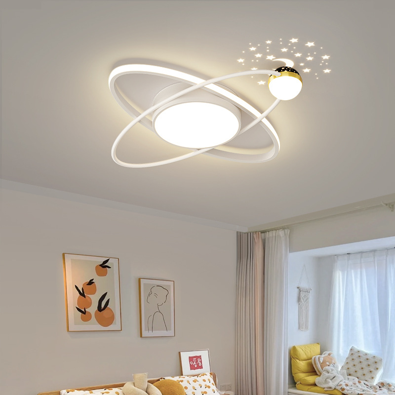 Luz de techo de la sala de estar atmósfera moderna y simple lujoso nórdico luz de proyección de estrellas lámpara de dormitorio Zhongshan lámparas paquete de toda la casa