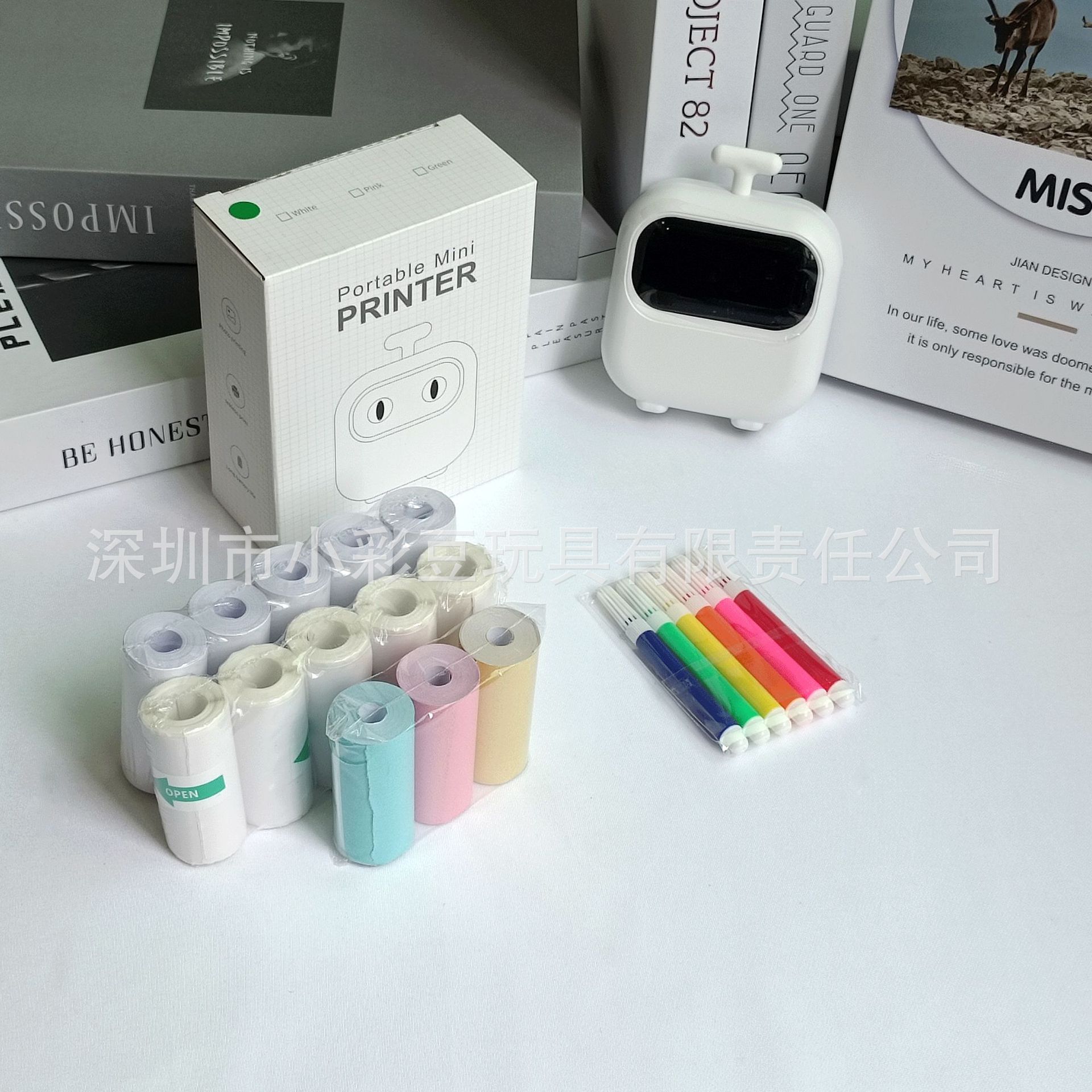 X2 흰색 + 감열지 5개 + 접착지 5개 + 색지 3개 + 색펜