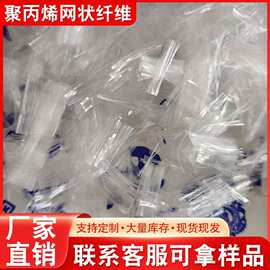 现货出售聚丙烯网状纤维 混凝土路面桥面阻裂加固聚丙烯网状纤维