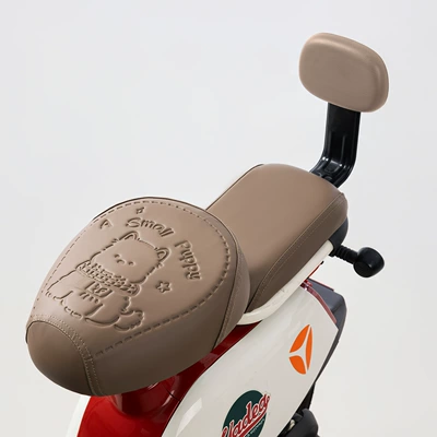 for Small Electric Bikes, Compatible – Electric car cushion - khakifront-and-back-backrest-cover