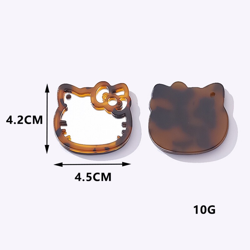 大衆デザインアニメかわいい酢酸猫豹紋化粧鏡鍵ストラップ装飾DIYアクセサリー部品|undefined