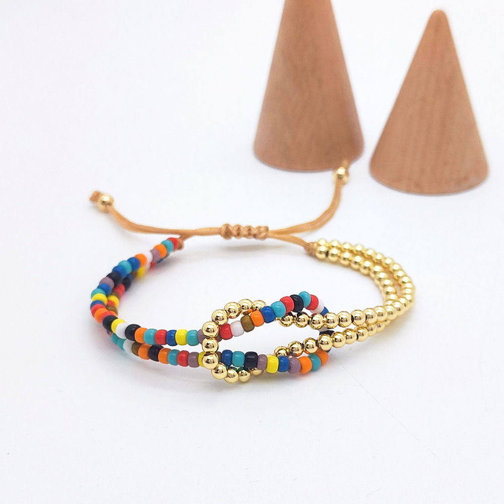 Beaded Chain Chain Type 1 Piece Quantity Casual Elegant Lady Geometric Glass Copper Beaded Chain Beaded Bracelets Wholesale