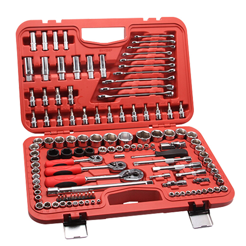 捷科SK-123SP五金汽修套筒工具棘轮扳手组合工具套装123件公英制