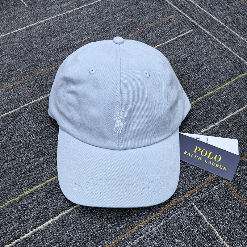 スキャン可能なRLラフハット男性と女性のひさしキャップポニーマーク刺繍グレーソフトトップポロポール野球帽