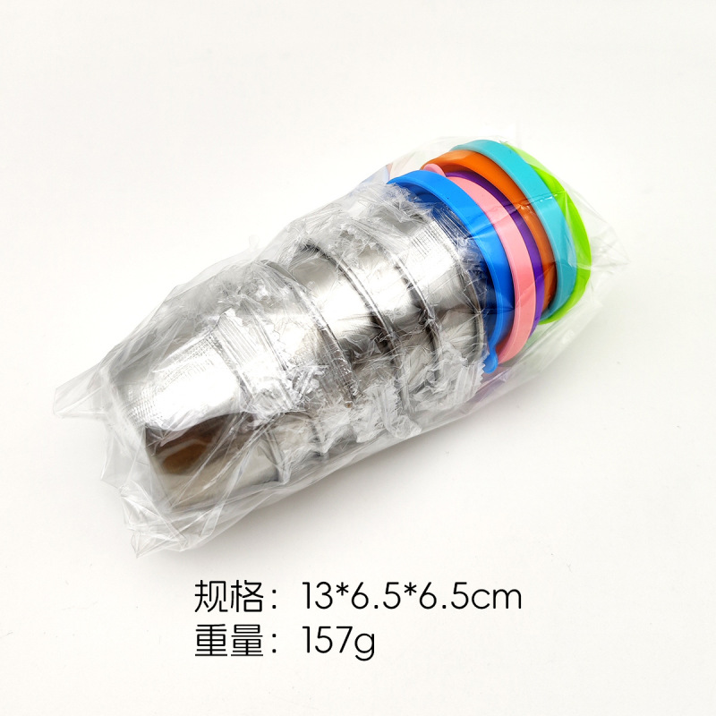 クロスボーダー 304 ステンレス鋼調味料皿パターンなし密封シリコン蓋 40 ミリリットルソースカップ屋外ポータブルディップカップ|undefined