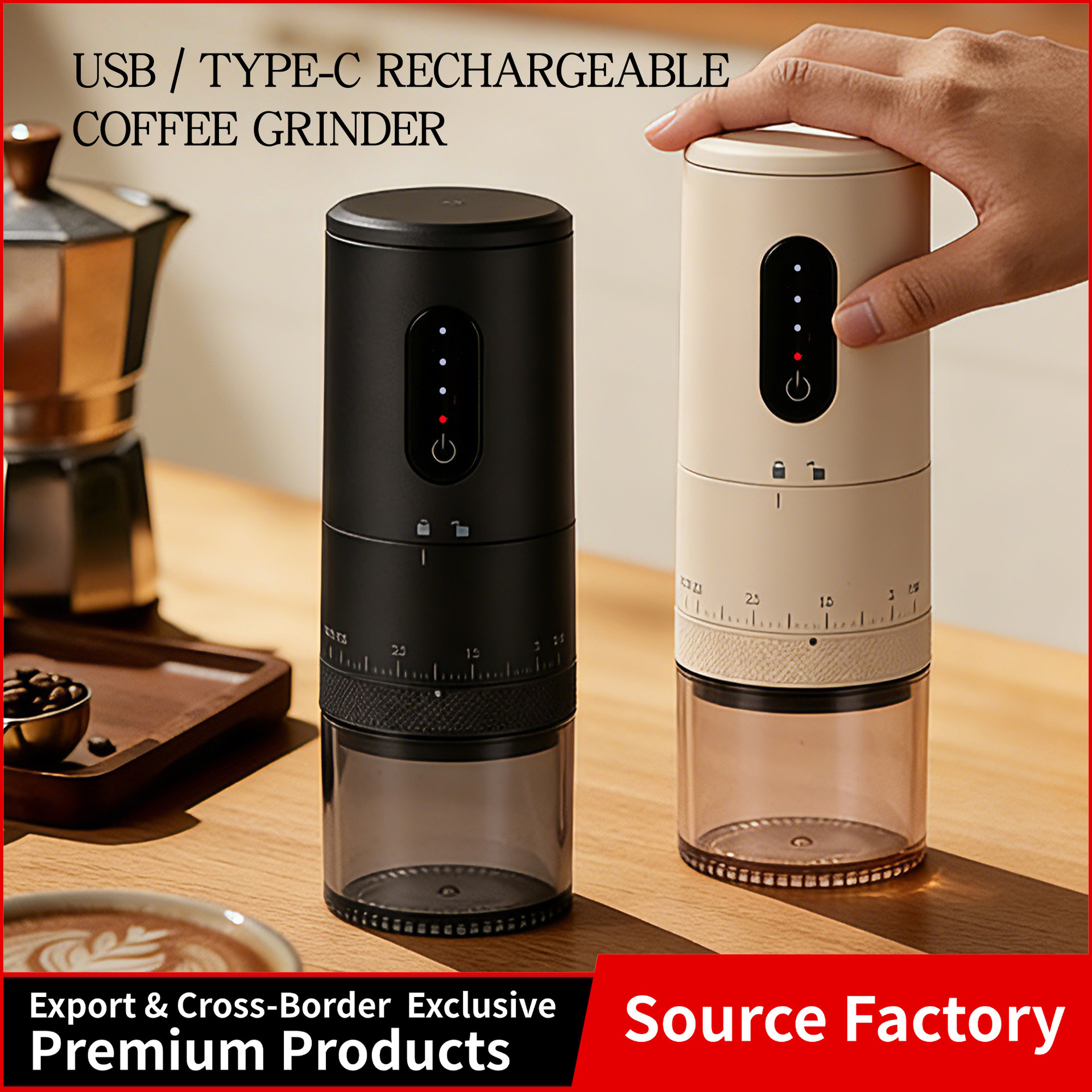 USB Rechargeable Portable Electric Coffee Grinder Coffee Bean Grinder Electric Coffee Grinder Coffee Grinder