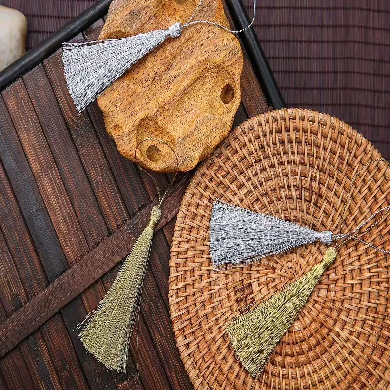 Маленькая кисточка Золото Серебро DIY ювелирные аксессуары материал кисточка красная веревка домашний китайский узел проволока