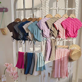 女童套装2025新款洋气儿童短袖T恤两件套宝宝夏装衣服夏季童装潮