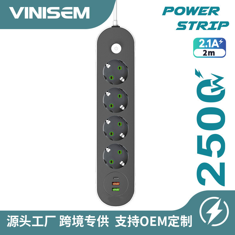 Fabricantes de comercio exterior ventas directas estándar europeo estándar negro USB multifuncional enchufe poroso poroso poroso industria doméstica