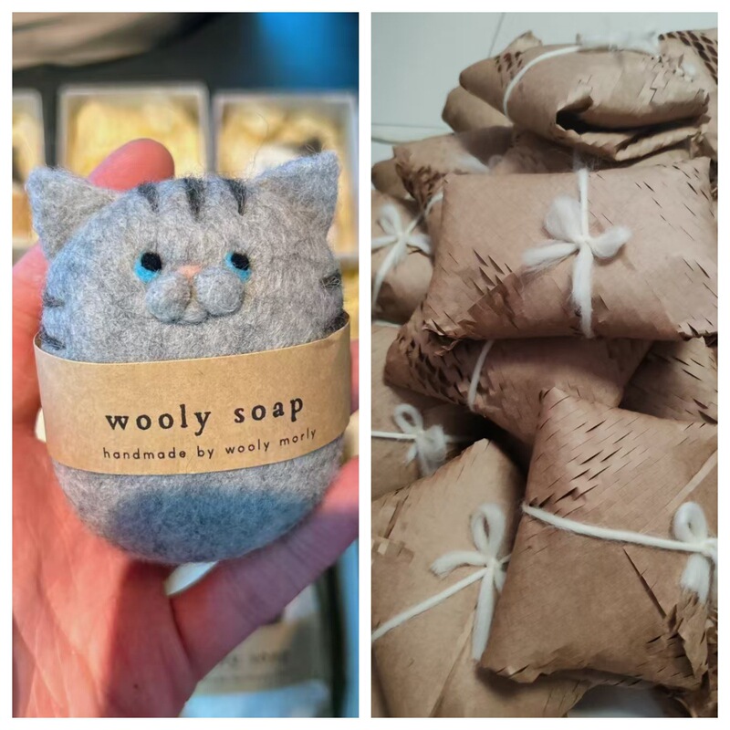 Customized Wool Felt Soap Cross-Border Wholesale Colorfulful Foam Rich Face Wash Rub Plant Essential Oil Handmade Soap Making