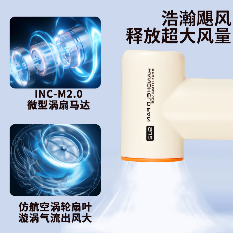 国境を越えた新しいハンドヘルドミニファン USB 充電ハンドヘルド首吊りメイクアップギア強風 4 速調整|undefined