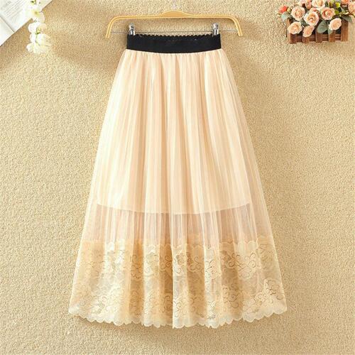 Spring and Summer New Lace Net Half-Skirt for Women, Medium-Length High-Waist Slimming Sheer Dress, A-Word Long Dress, Puffy, Wholesale 100 Pieces