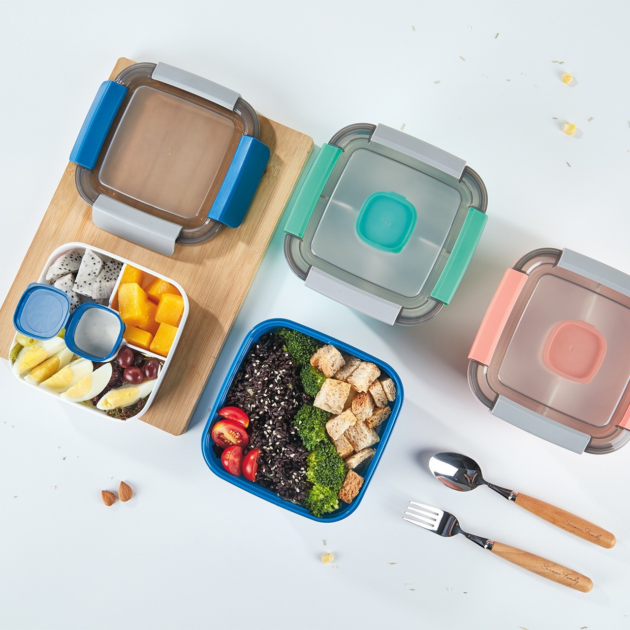 Amazon picnic box portable takeaway box outdoor plastic square sealed box PP food-grade cross-border fruit box